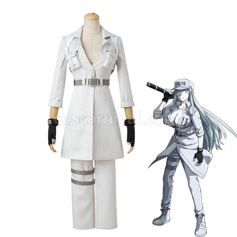 Cells at Work! Black White Blood Cells Female Halloween Full Suit Cosplay Costume coscarnival011112249