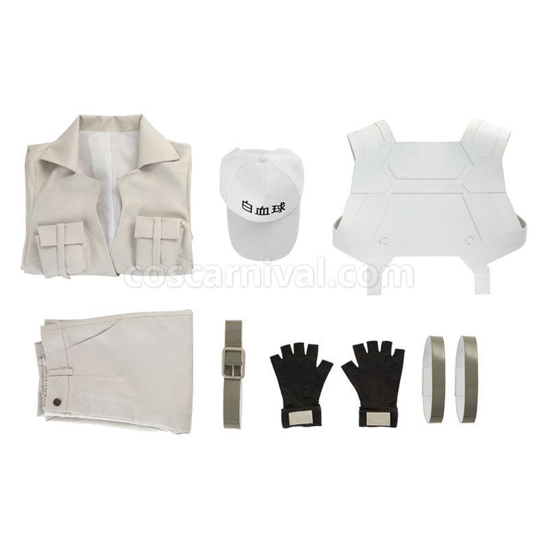 Cells at Work! Black White Blood Cells Female Halloween Full Suit Cosplay Costume coscarnival011112289