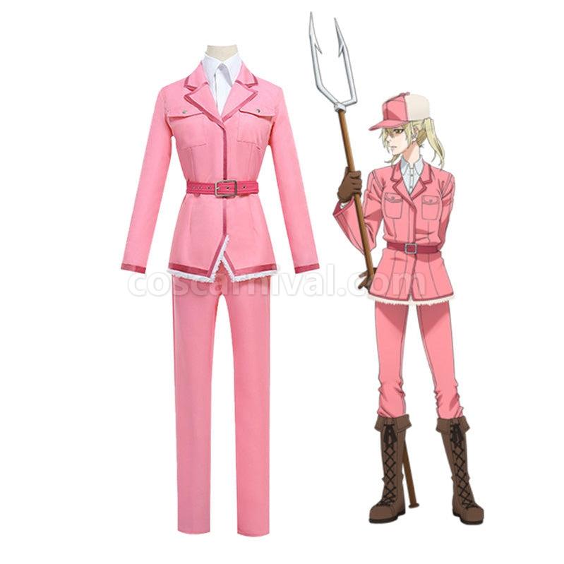 Cells at Work Eosinophil Pink Uniform Cosplay Costume with Hat coscarnival011114976