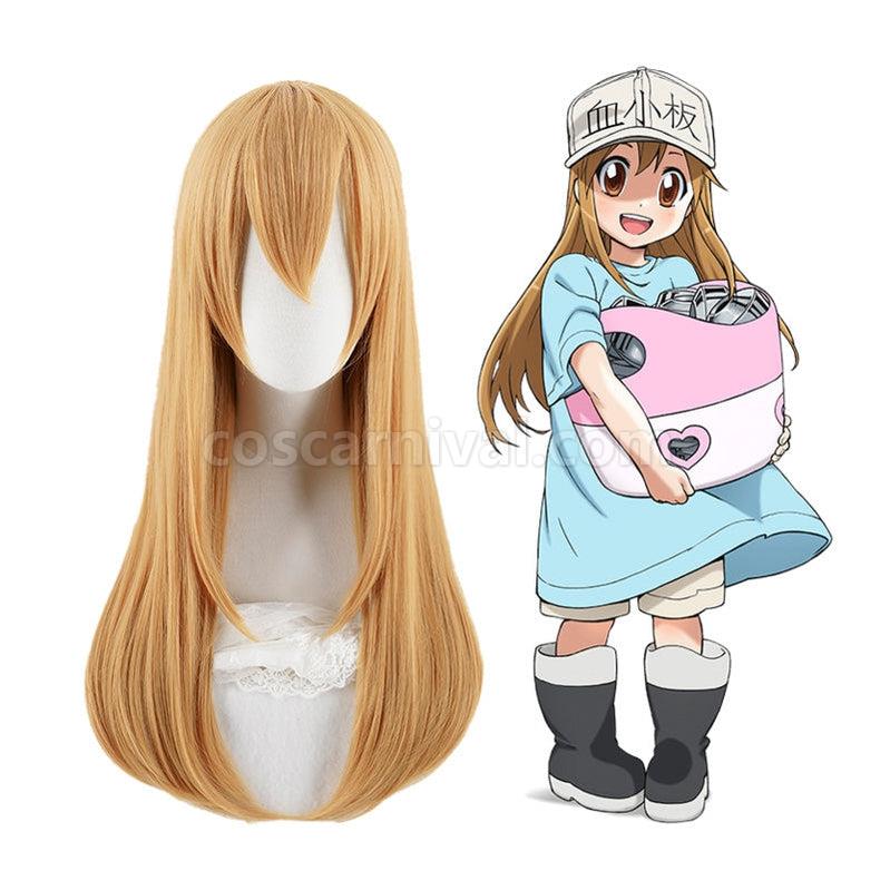 Cells at Work Platelet Long Brown Cosplay Wigs coscarnival011114950
