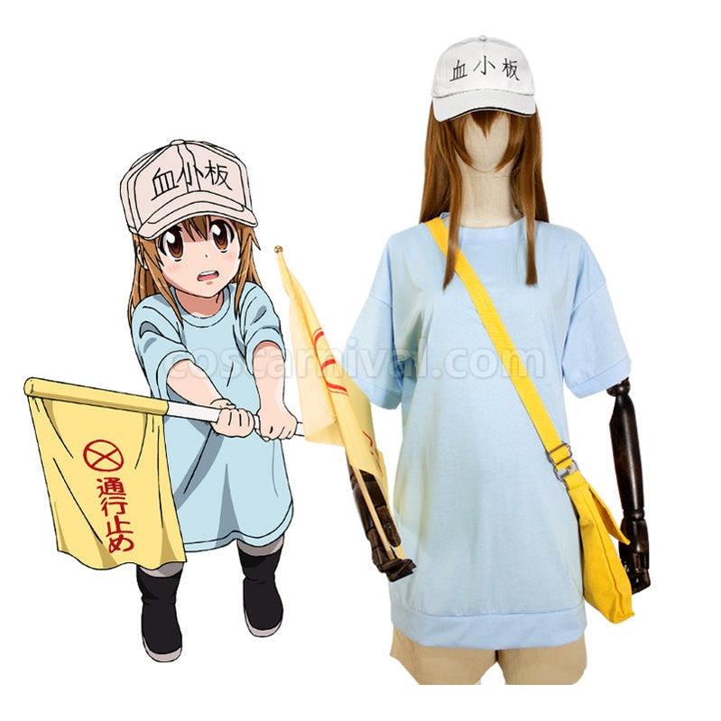 Cells at Work Platelet Uniform Outfits Cosplay Costume with Hat coscarnival011114851