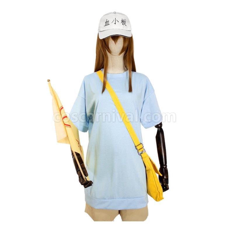 Cells at Work Platelet Uniform Outfits Cosplay Costume with Hat coscarnival011114859