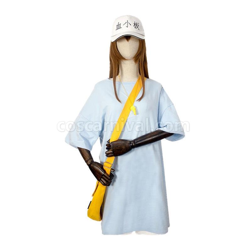 Cells at Work Platelet Uniform Outfits Cosplay Costume with Hat coscarnival011114866