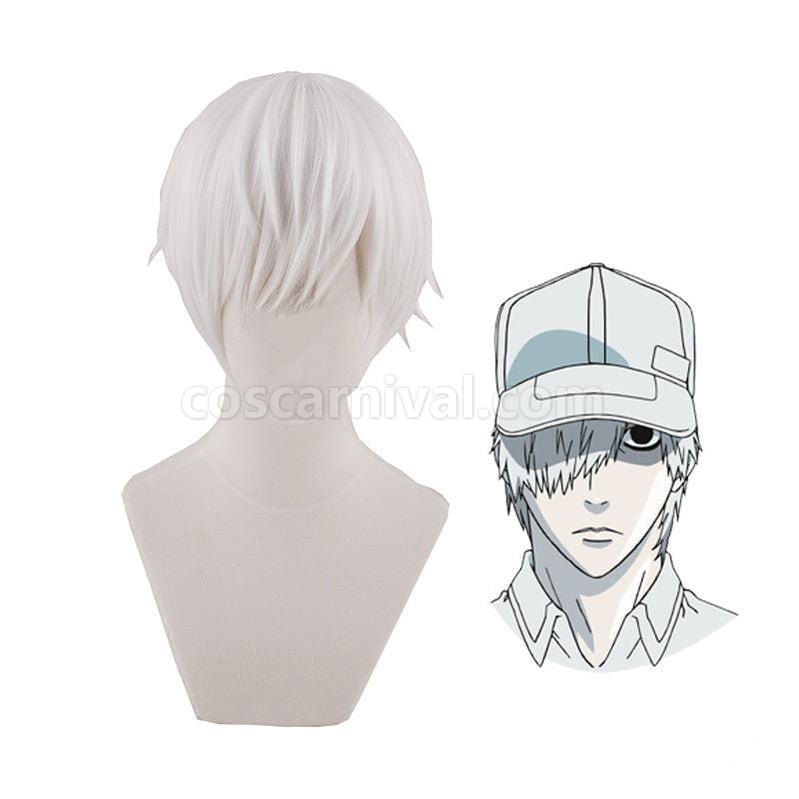 Cells at Work White Blood Cell Short White Cosplay Wigs coscarnival011114877