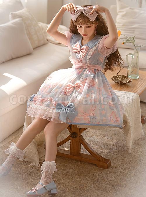 Cherry-Blossom-Candy-Paper-Series-Sweet-Girl-Graphic-Print-Decoration-Bow-Knot-Doll-Neckline-Classic-Lolita-Short-Sleeve-Dress-coscarnival-1254