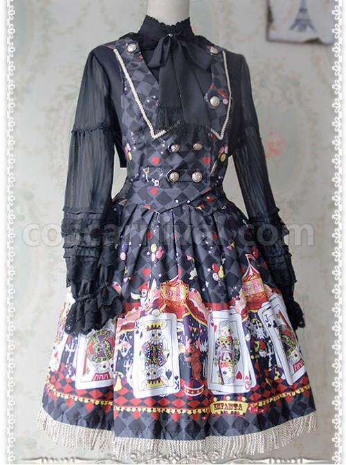 Chiffon Black Transparent Glass Striped Stand Collar Bow-tie Lolita Long Sleeve Shirt coscarnival