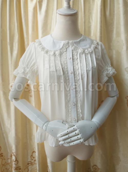 Chiffon Doll Collar Loose Classic Lolita Short Shirt coscarnival