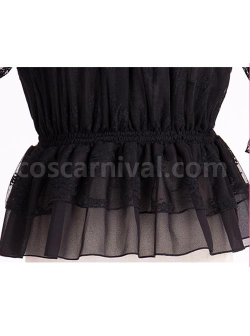 Chiffon Lace Circular Collar Lolita Half Sleeves Blouse coscarnival