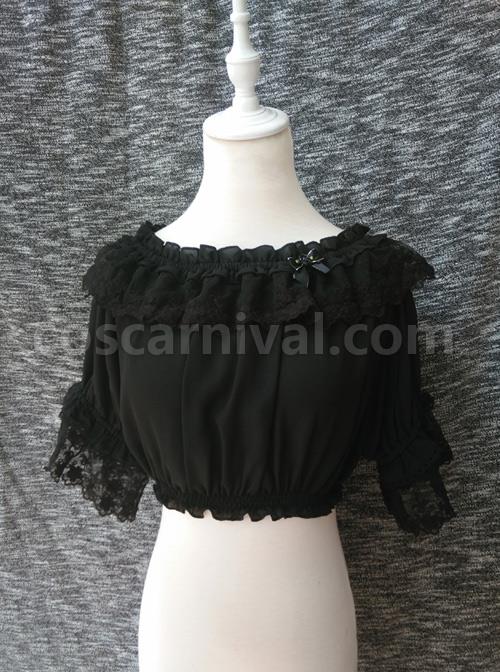 Chiffon Lace Classic Lolita Half Sleeve Shirt coscarnival