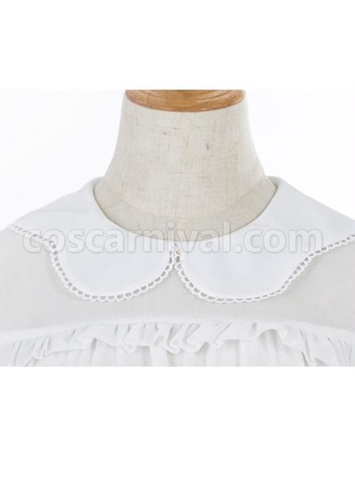 Chiffon Petal Collar Sweet Lolita Short Sleeve Shirt coscarnival