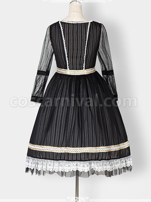 Chiffon-Puff-Sleeve-Bowknot-Ruffle-Lolita-Half-Sleeve-Dress-coscarnival-5225
