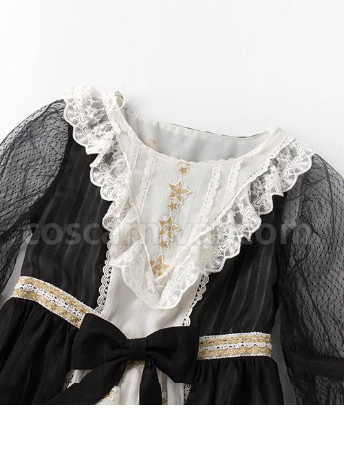 Chiffon-Puff-Sleeve-Bowknot-Ruffle-Lolita-Half-Sleeve-Dress-coscarnival-5235