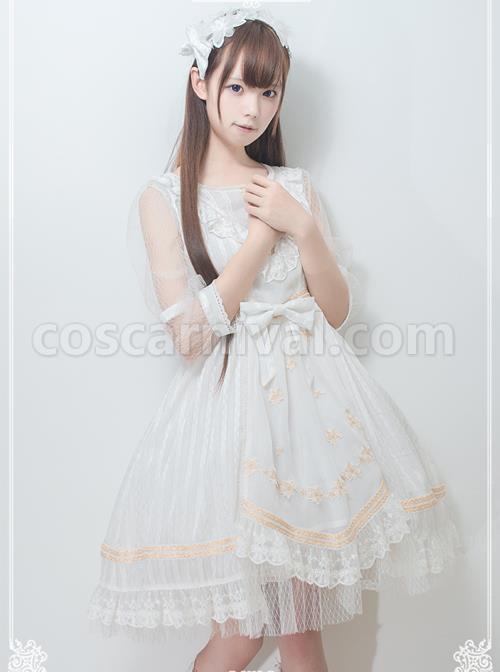 Chiffon-Puff-Sleeve-Bowknot-Ruffle-Lolita-Half-Sleeve-Dress-coscarnival-5263