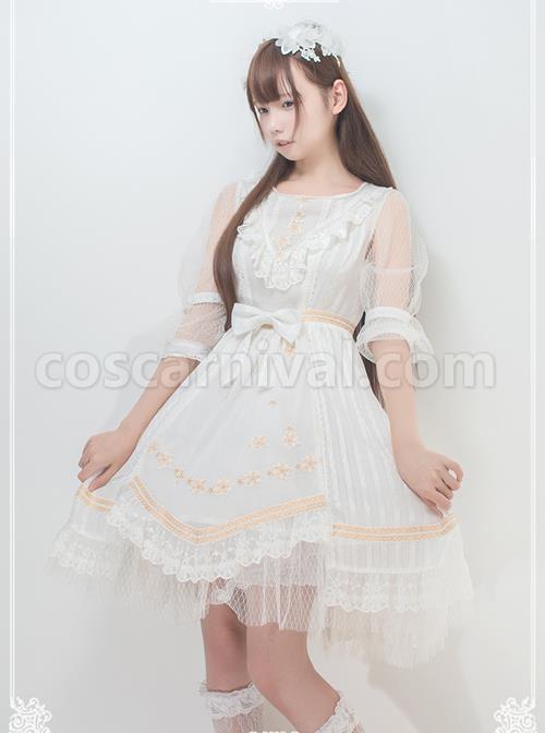 Chiffon-Puff-Sleeve-Bowknot-Ruffle-Lolita-Half-Sleeve-Dress-coscarnival-5268