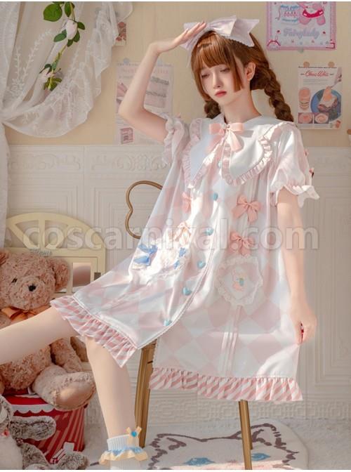 Child-Dream-Paradise-Series-OP-Pink-Diamond-Pattern-Irregular-Cute-Pockets-Heart-Button-Large-Pleated-Neckline-Dress-coscarnival-1376