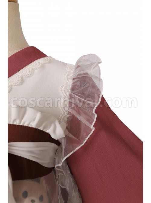 Chinese-Style-Chiffon-Ruffled-Pleats-Sweet-High-Waist-Tie-Rope--Puppy-Print-Bow-Knot-Decoration-Classic-Lolita-OP-Dress-Set-coscarnival-5273