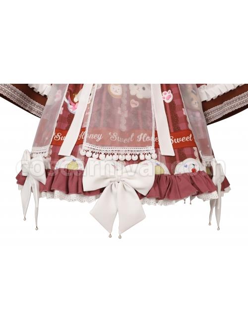Chinese-Style-Chiffon-Ruffled-Pleats-Sweet-High-Waist-Tie-Rope--Puppy-Print-Bow-Knot-Decoration-Classic-Lolita-OP-Dress-Set-coscarnival-5278
