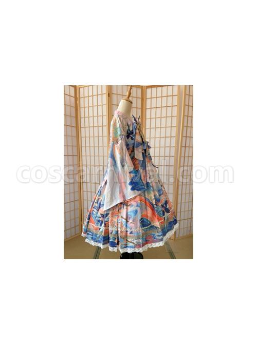 Chinese-Style-Delicate-Gilt-Graphic-Print-Decoration-Pleated-Bow-Knot-Classic-Lolita-Slip-Dress-Set-coscarnival-3362