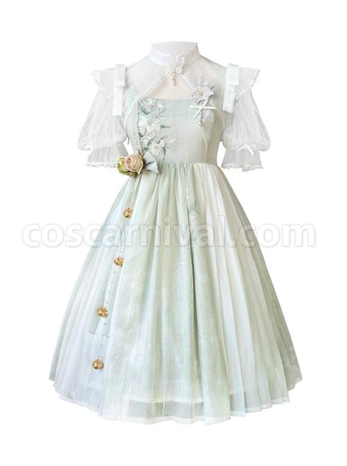 Chinese-Style-Han-Element-Lily-Embroidery-Three-Dimensional-Flower-Bell-Decoration-Daily-Sweet-Classic-Lolita-Short-Sleeved-Dress-coscarnival-3319