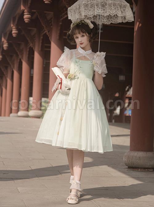 Chinese-Style-Han-Element-Lily-Embroidery-Three-Dimensional-Flower-Bell-Decoration-Daily-Sweet-Classic-Lolita-Short-Sleeved-Dress-coscarnival-3324