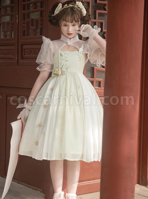 Chinese-Style-Han-Element-Lily-Embroidery-Three-Dimensional-Flower-Bell-Decoration-Daily-Sweet-Classic-Lolita-Short-Sleeved-Dress-coscarnival-3330