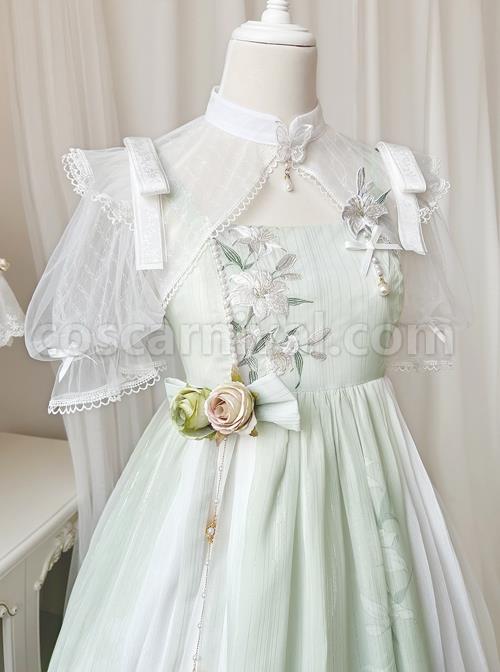Chinese-Style-Han-Element-Lily-Embroidery-Three-Dimensional-Flower-Bell-Decoration-Daily-Sweet-Classic-Lolita-Short-Sleeved-Dress-coscarnival-3343