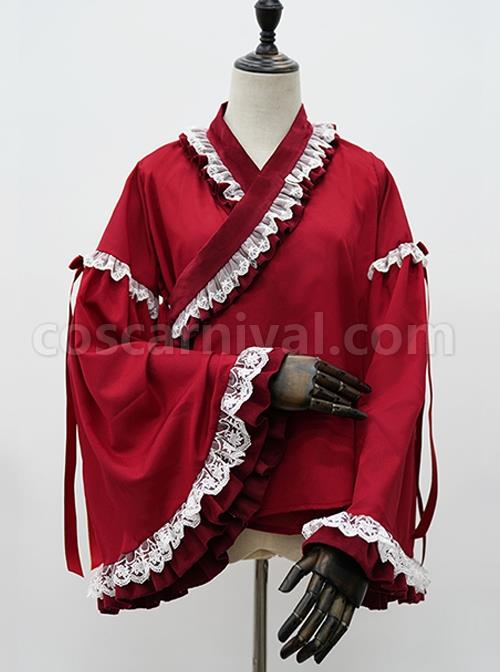 Chinese-Style-Hanfu-Elements-Improved-Lace-Trumpet-Sleeves-Embroidered-Printed-Bows-Elegant-Classic-Lolita-Sleeveless-Dress-Long-Sleeve-Shirt-Suit-coscarnival-4799