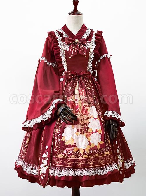 Chinese-Style-Hanfu-Elements-Improved-Lace-Trumpet-Sleeves-Embroidered-Printed-Bows-Elegant-Classic-Lolita-Sleeveless-Dress-Long-Sleeve-Shirt-Suit-coscarnival-4833
