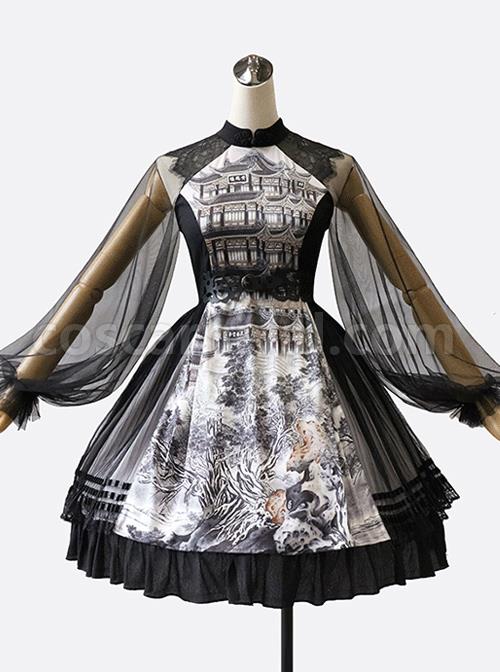 Chinese-Style-Ink-Painting-Printing-Classic-Lolita-Dress-coscarnival-4750