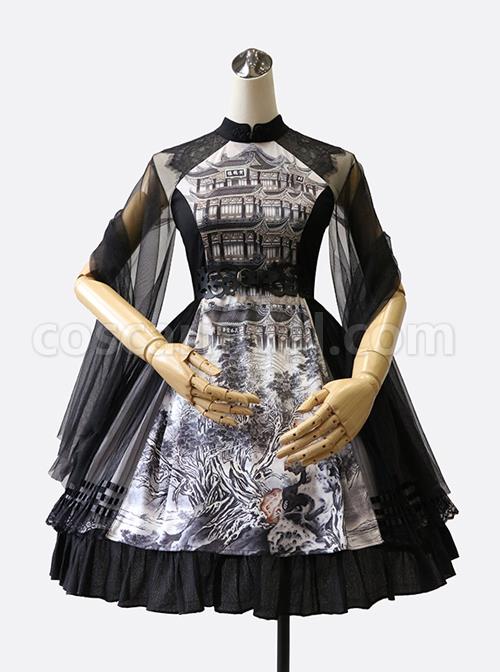 Chinese-Style-Ink-Painting-Printing-Classic-Lolita-Dress-coscarnival-4768