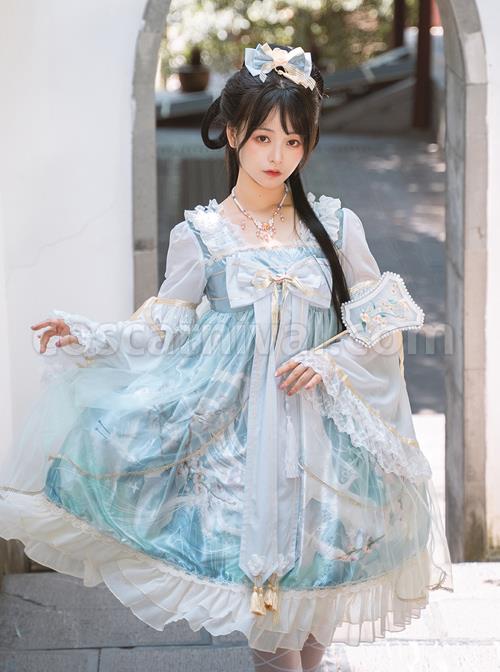 Chinese-Style-Red-crowned-Crane-Printing-Classic-Lolita-Long-Sleeve-Dress-coscarnival-60