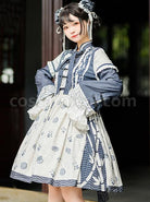 Chinese-Style-Ruffles-Small-Trumpet-Sleeves-Long-Sleeved-Short-Coat-Panda-Sandwich-Biscuit-Print-Classic-Lolita-Sleeveless-Dress-Set-coscarnival-3290
