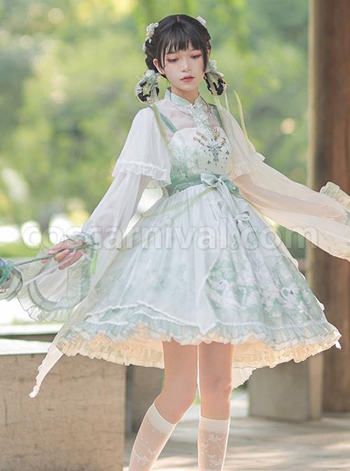Chinese-Style-Stand-Up-Collar-Embroidered-Bowknot-Swan-Castle-Print-Ribbon-Trim-Removable-Sleeves-Classic-Lolita-Sleeveless-Dress-coscarnival-3240