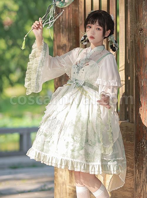 Chinese-Style-Stand-Up-Collar-Embroidered-Bowknot-Swan-Castle-Print-Ribbon-Trim-Removable-Sleeves-Classic-Lolita-Sleeveless-Dress-coscarnival-3246