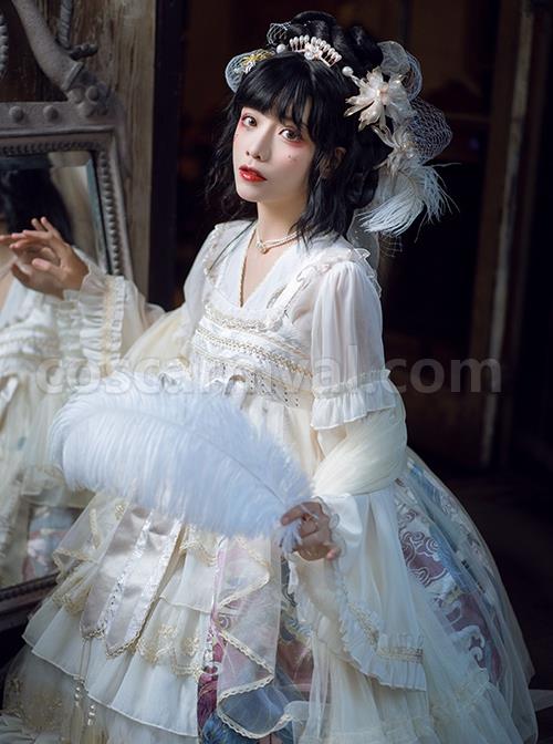 Chinoiserie-Vintage-Gorgeous-Print-Bow-Lace-Fringe-Fake-Collar-Detachable-Design-Classic-Lolita-Sleeveless-Dress-coscarnival-1813