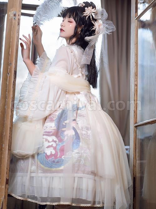 Chinoiserie-Vintage-Gorgeous-Print-Bow-Lace-Fringe-Fake-Collar-Detachable-Design-Classic-Lolita-Sleeveless-Dress-coscarnival-1821