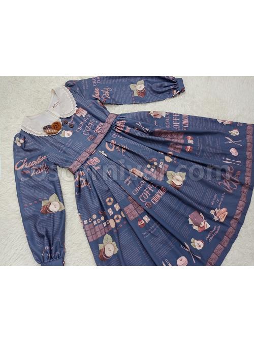 Chocolate-Candy-Print-Decoration-Letter-Print-Doll-Neckline-High-Waist-Belt-A-Version-Classic-Lolita-Long-Sleeve-Dress-coscarnival-3243