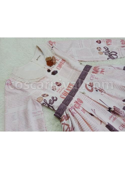 Chocolate-Candy-Print-Decoration-Letter-Print-Doll-Neckline-High-Waist-Belt-A-Version-Classic-Lolita-Long-Sleeve-Dress-coscarnival-3304