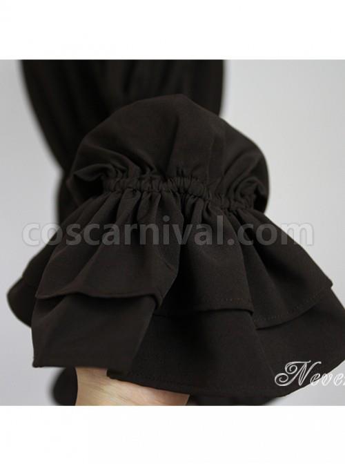 Chocolate Flare Sleeve Long Sleeve Bowknot Lolita Blouse coscarnival