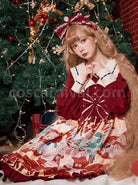 Christmas-Little-Bear-Series-Cute-Navy-Collar-Christmas-Print-Lantern-Sleeves-Lace-Bow-Classic-Lolita-Long-Sleeve-Dress-coscarnival-3190