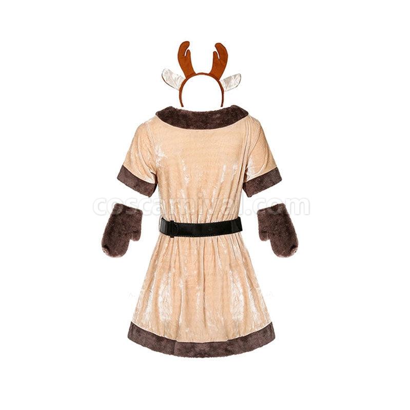 Christmas Reindeer Brown Dance Party Costume coscarnival011114270