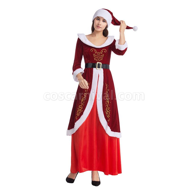 Christmas Stage Performance New Year Party Female Santa Claus Christmas Cosplay Costumes coscarnival01118884