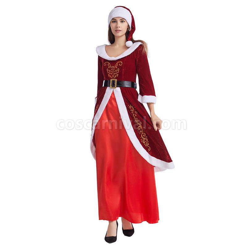Christmas Stage Performance New Year Party Female Santa Claus Christmas Cosplay Costumes coscarnival01118889