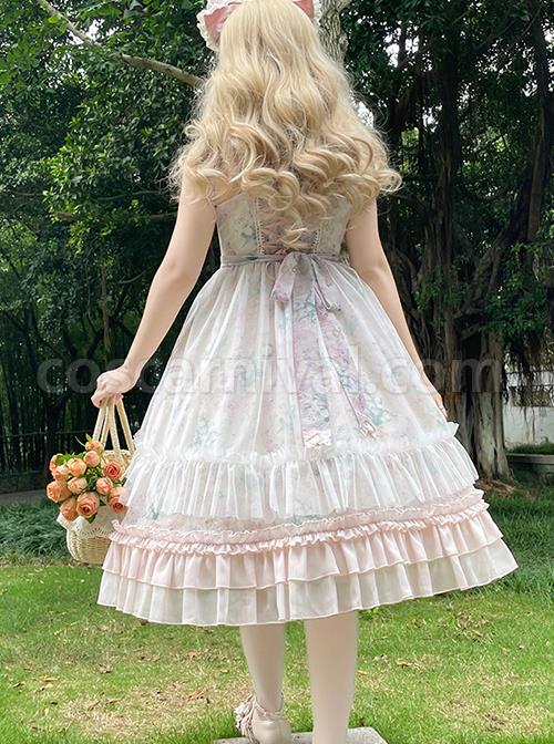 Classic-Lolita-Lily-Of-The-Valley-Flower-Print-Decoration-Ruched-Ruffled-Hem-Lace-Bow-Knot-Slip-Dress-coscarnival-1756