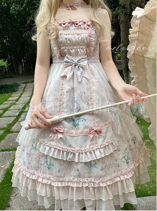 Classic-Lolita-Lily-Of-The-Valley-Flower-Print-Decoration-Ruched-Ruffled-Hem-Lace-Bow-Knot-Slip-Dress-coscarnival-1763