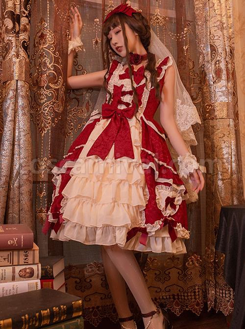 Classic-Lolita-Pleated--Lace-Trim-Layered-Pleated-Hem-Heart-Shaped-Bow-Knots-Decoration-Sleeveless-Dress-coscarnival-3181