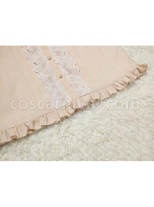 Classic Lolita Pleated Hollow-Out Ruffles Design Doll Neckline Decoration Detachable Sleeves Daily Shirt coscarnival