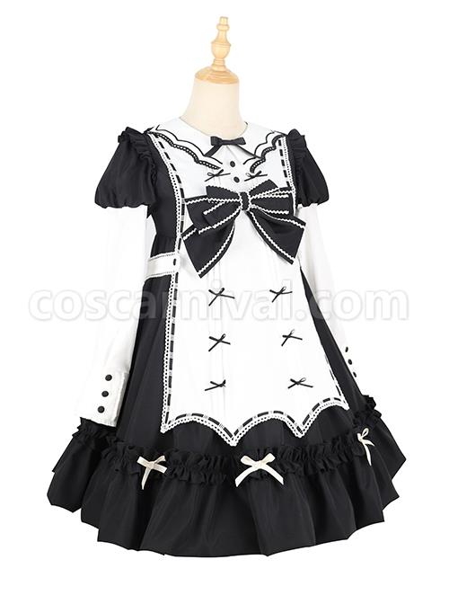 Classic-Lolita-Retro-White-Apron-Decoration-Demon-Maid-Style-Pleated-Bow-Knot-Black-Doll-Dress-coscarnival-3147