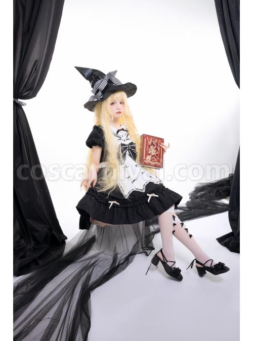 Classic-Lolita-Retro-White-Apron-Decoration-Demon-Maid-Style-Pleated-Bow-Knot-Black-Doll-Dress-coscarnival-3161