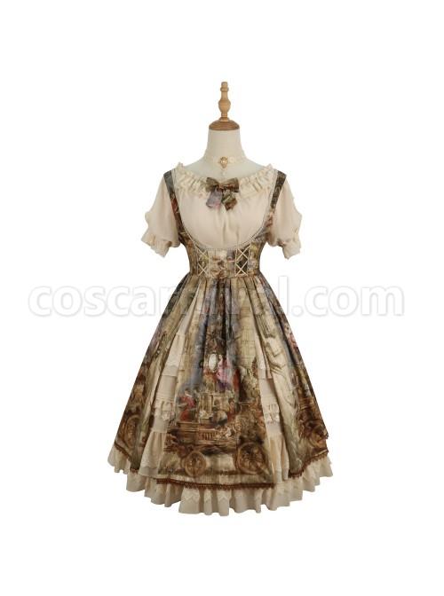 Classic Lolita White Lace Embroidery Ruffles Pleated Off The Shoulder Short Sleeve Shirt coscarnival